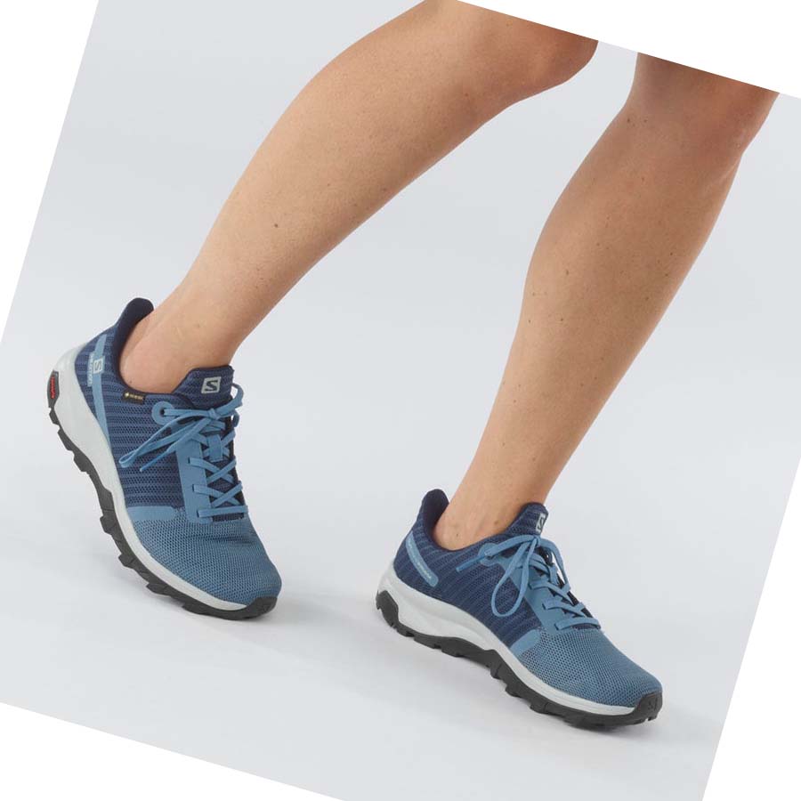 Tenis Senderismo Salomon WoOUTBOUND PRISM GORE-TEX Mujer Azules | MX 2844HAP